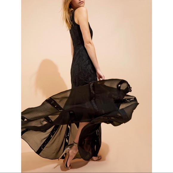 🔖 HALSTON HERITAGE Floral Organza Jacquard Gown Dress 695$ - Picture 4 of 8